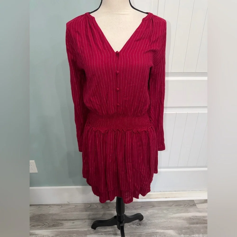 RAILS Jasmine Messina
Stripe Metallic LS Smocked
Waist Red Dress size XS - Picture 6 of 13